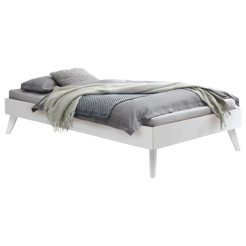 Bett 100/200 cm in Weiß