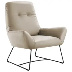 Sessel in Echtleder Beige