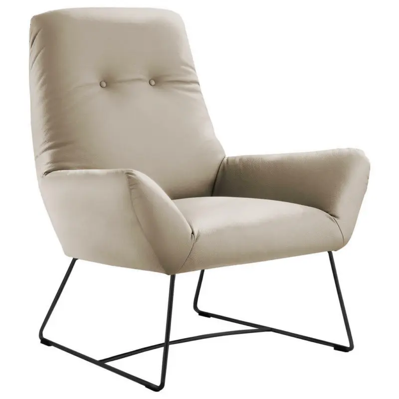 Sessel in Echtleder Beige