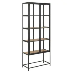 Vitrine in Schwarz, Eichefarben