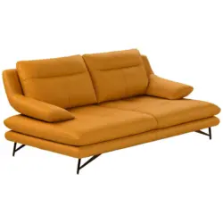 Sofa in Echtleder Currygelb