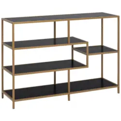 Regal 114/78/35 cm Schwarz, Goldfarben