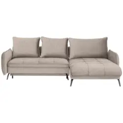 Ecksofa in Flachgewebe Beige