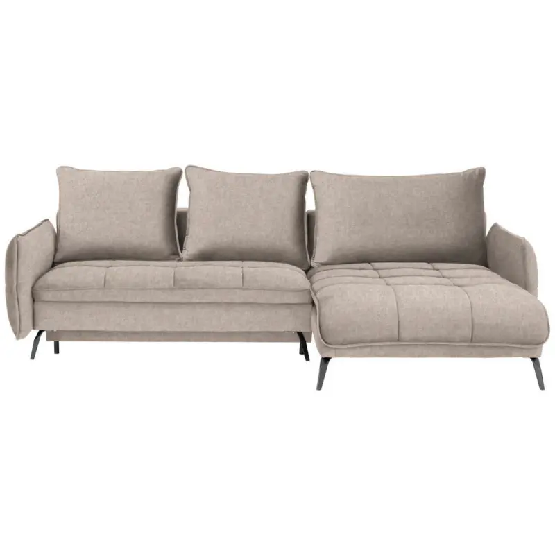 Ecksofa in Flachgewebe Beige