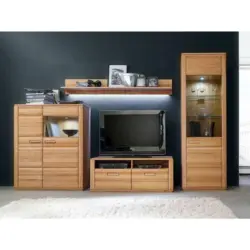 Wohnwand 319/209/51 cm in Buchefarben