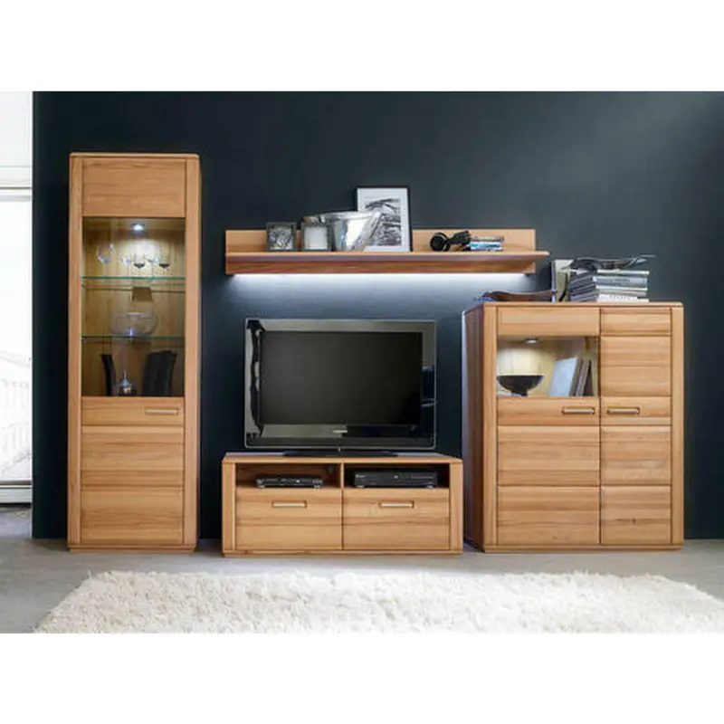 Wohnwand 319/209/51 cm in Kernbuche