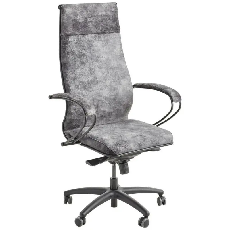 Drehstuhl in Velours Schwarz