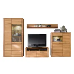 Wohnwand 357/209/51 cm in Buchefarben