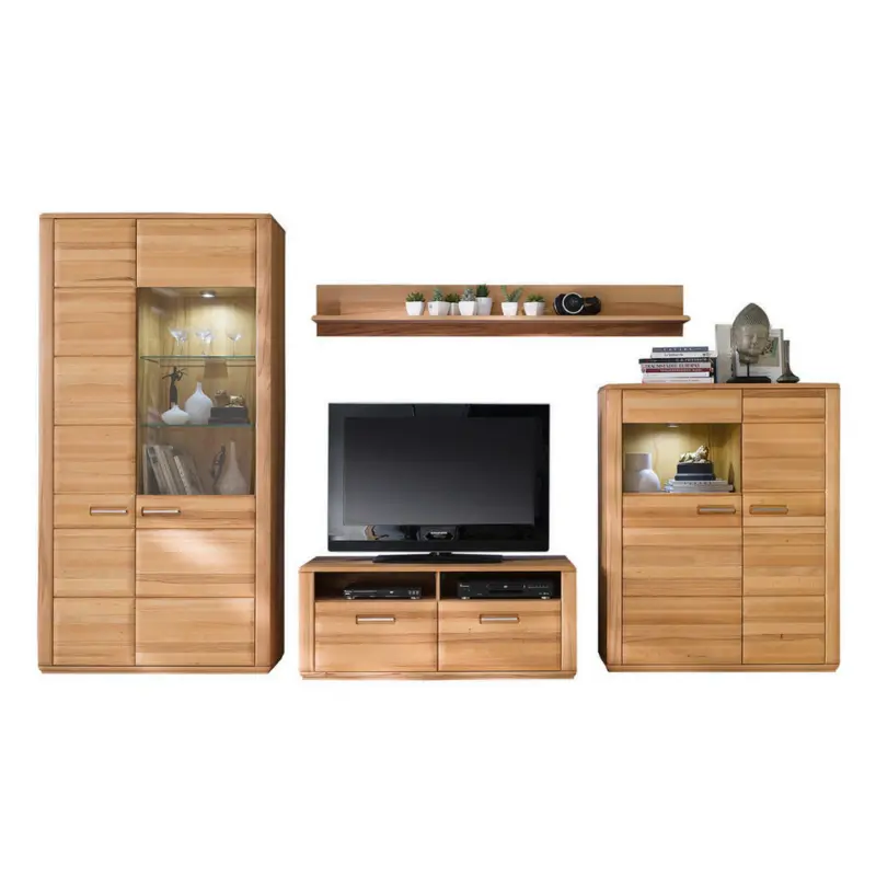 Wohnwand 357/209/51 cm in Buchefarben