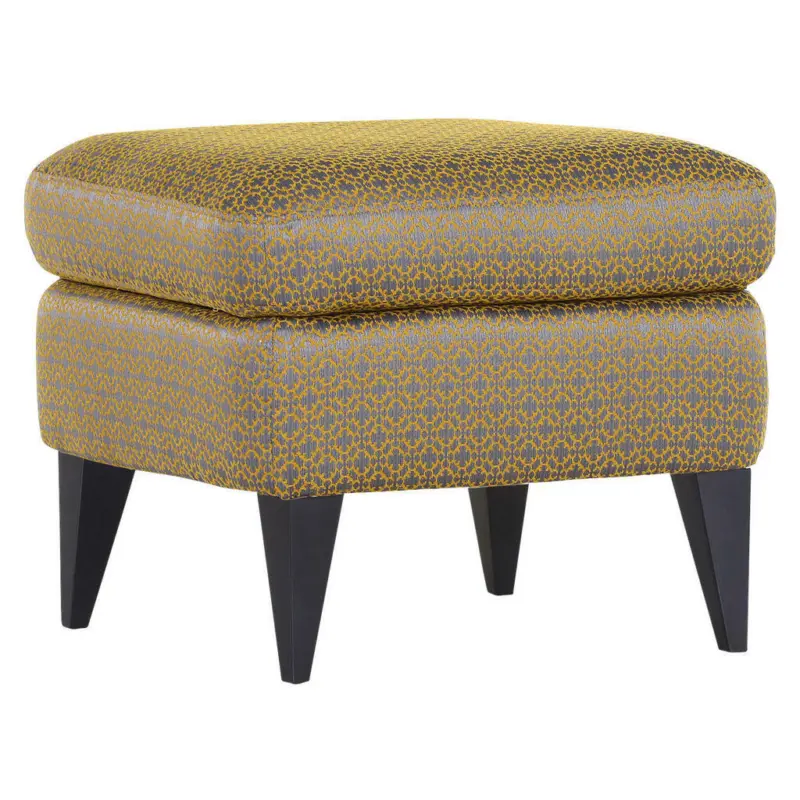 Hocker in Holz, Textil Gelb, Grau, Eichefarben