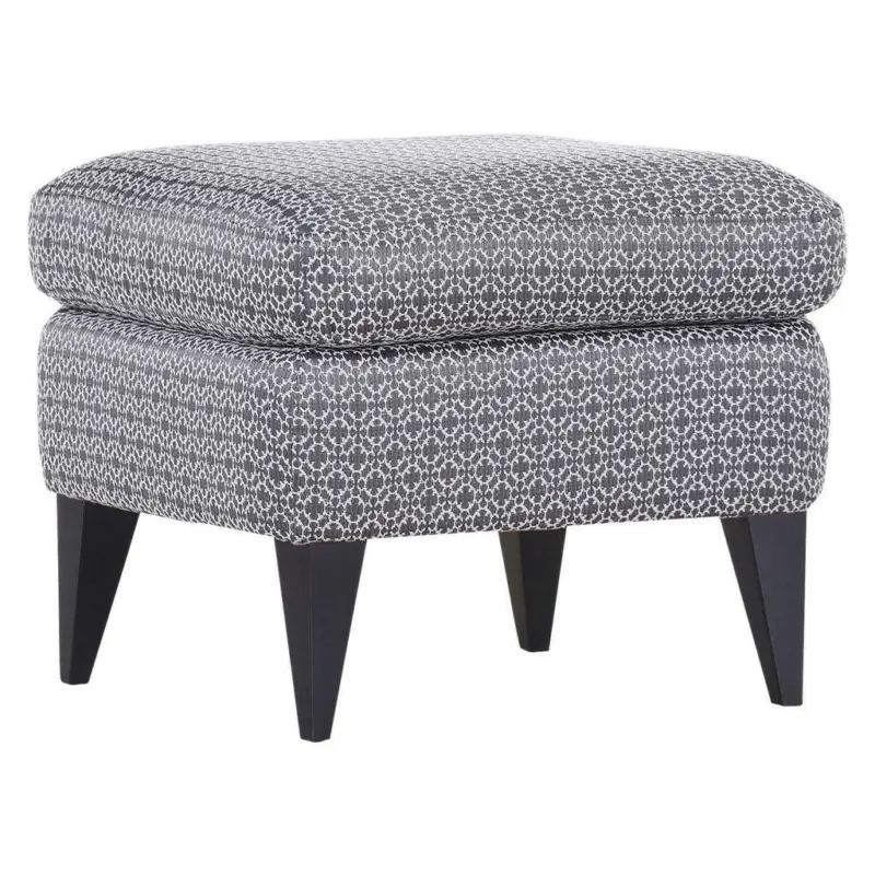 Hocker in Holz, Textil Grau, Schwarz, Weiß