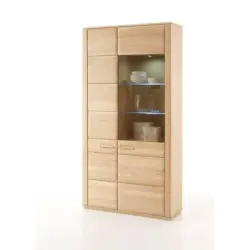 Vitrinenkombination in furniert, teilmassiv Eiche Eichefarben