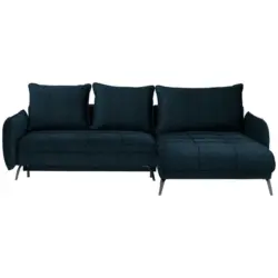 Ecksofa in Flachgewebe Dunkelblau