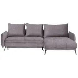 Ecksofa in Flachgewebe Grau