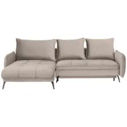 Ecksofa in Flachgewebe Beige