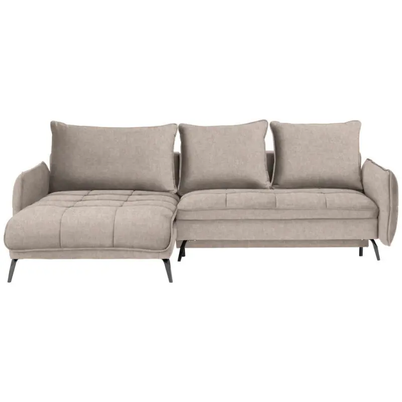 Ecksofa in Flachgewebe Beige