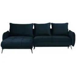Ecksofa in Flachgewebe Dunkelblau