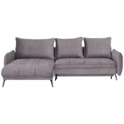 Ecksofa in Flachgewebe Grau