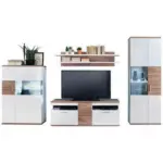 XXXLutz Lauterach - Ihr M&ouml;belhaus bei Bregenz Wohnwand 330/199/50 cm in Wei&szlig;, Eichefarben