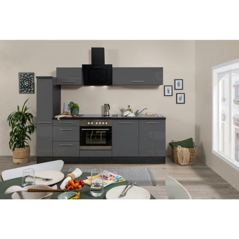 Küchenblock 240 cm in Grau