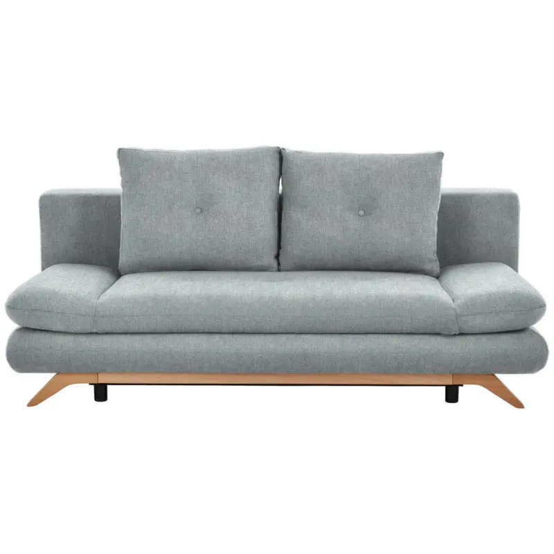 Schlafsofa in Webstoff Hellgrau