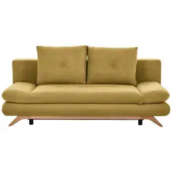 Schlafsofa in Webstoff Gelb