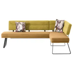 Eckbank 225/169 cm in Gelb, Schwarz