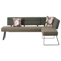 Eckbank 225/169 cm in Schwarz, Sandfarben, Hellbraun