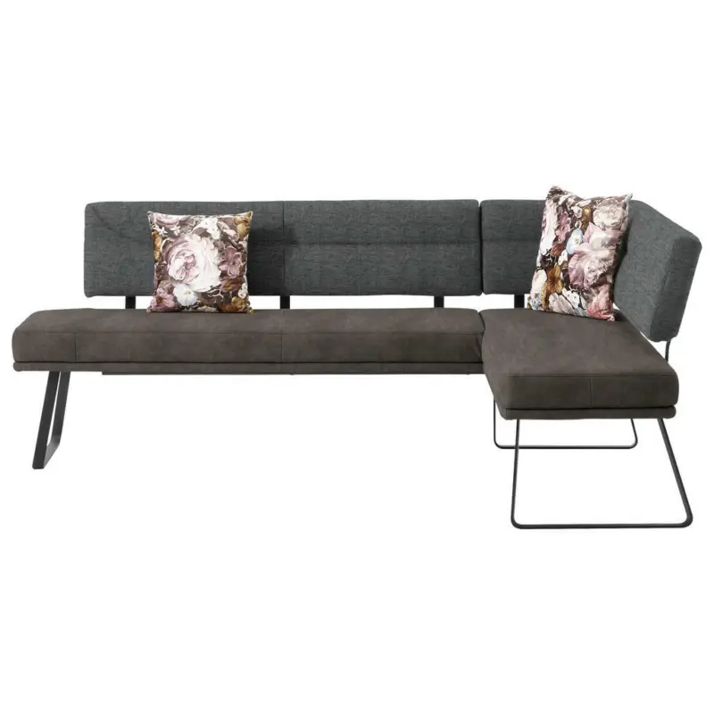 Eckbank 225/169 cm in Schwarz, Dunkelgrau