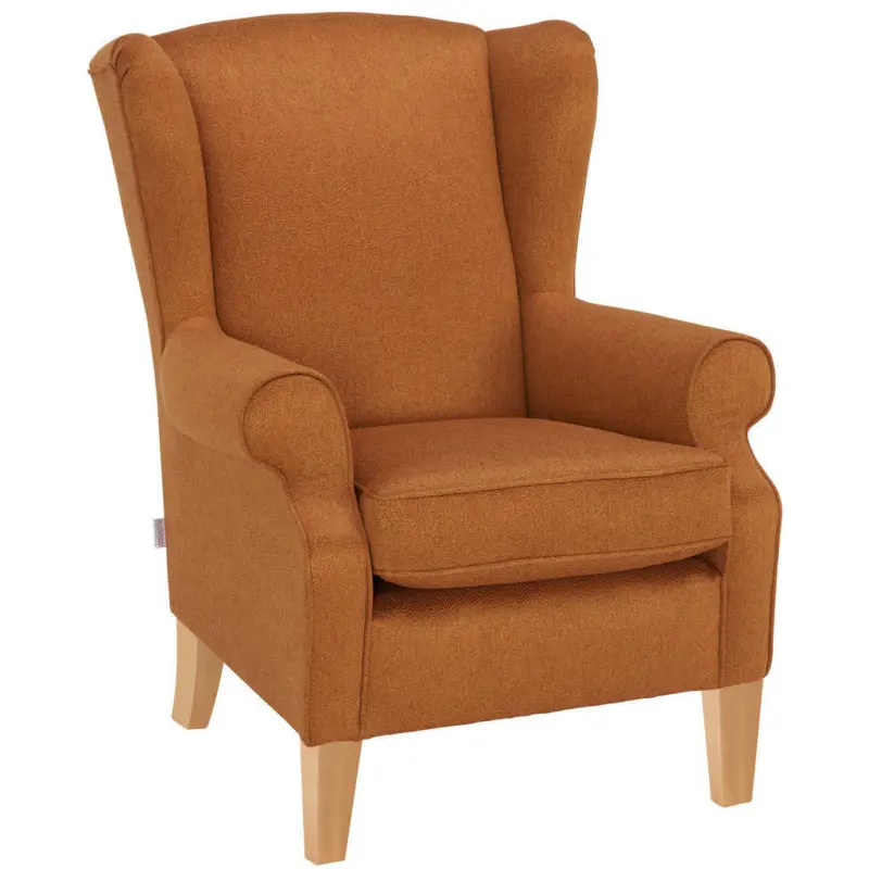 Ohrensessel in Flachgewebe Orange