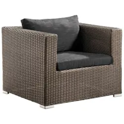 Loungesessel in Metall, Kunststoff, Textil Grau, Schwarz