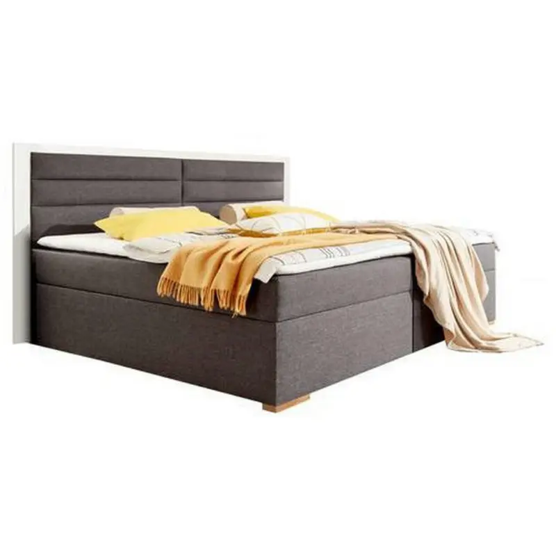 Boxbett 180/200 cm in Weiß, Dunkelgrau