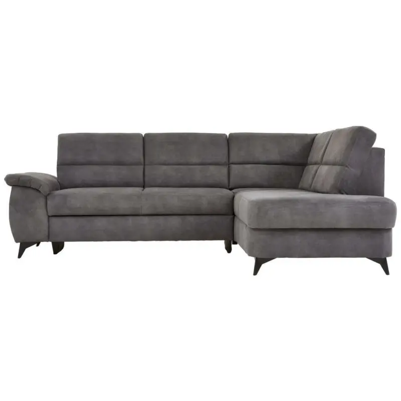 Ecksofa in Lederlook Dunkelgrau