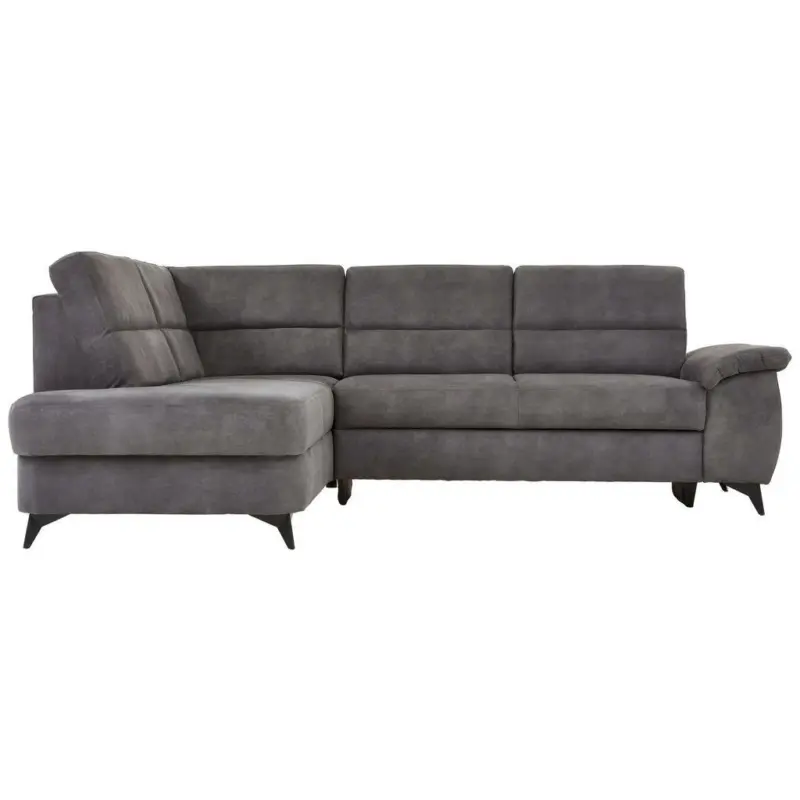 Ecksofa in Lederlook Dunkelgrau