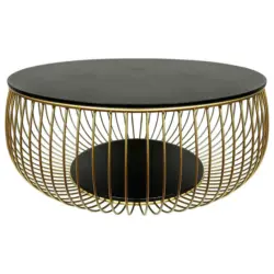 Couchtisch in Metall, Glas 86/86/35 cm