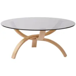 Couchtisch in Holz, Glas 100/100/45 cm