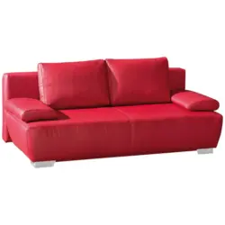 Schlafsofa in Echtleder Rot
