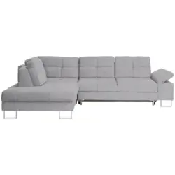 Ecksofa in Flachgewebe Hellgrau