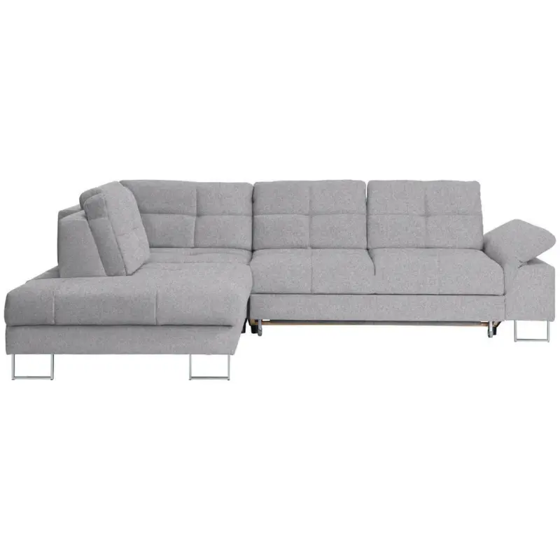Ecksofa in Flachgewebe Hellgrau