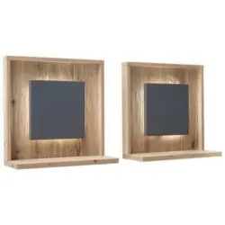 Wandboard in 45/45/18 cm Grau, Eichefarben