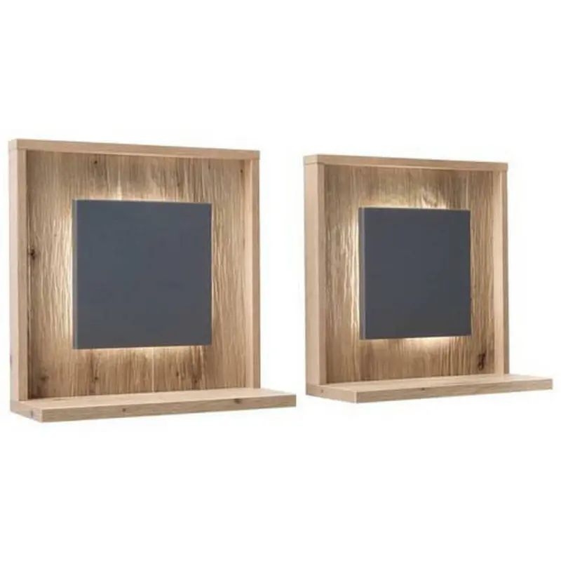 Wandboard in 45/45/18 cm Grau, Eichefarben