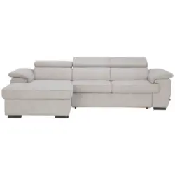 Ecksofa in Mikrofaser Silberfarben