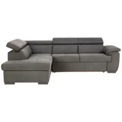 Ecksofa in Mikrofaser Hellgrau