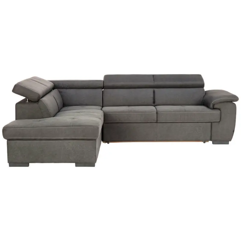 Ecksofa in Mikrofaser Hellgrau