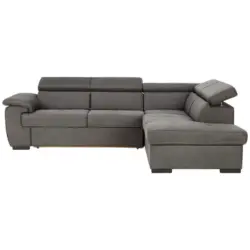 Ecksofa in Mikrofaser Hellgrau