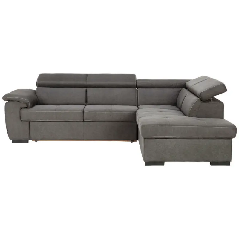 Ecksofa in Mikrofaser Hellgrau