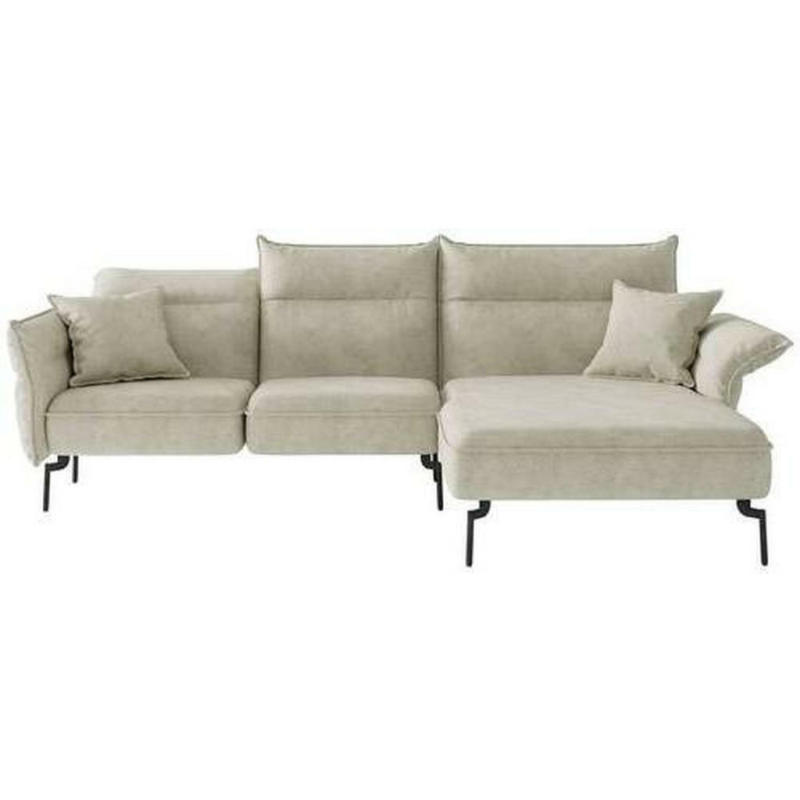 Ecksofa in Flachgewebe Creme