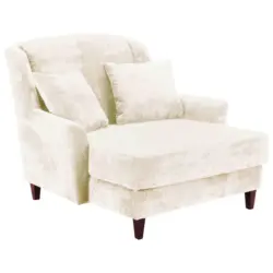 Lesesessel in Samt, Velours Creme