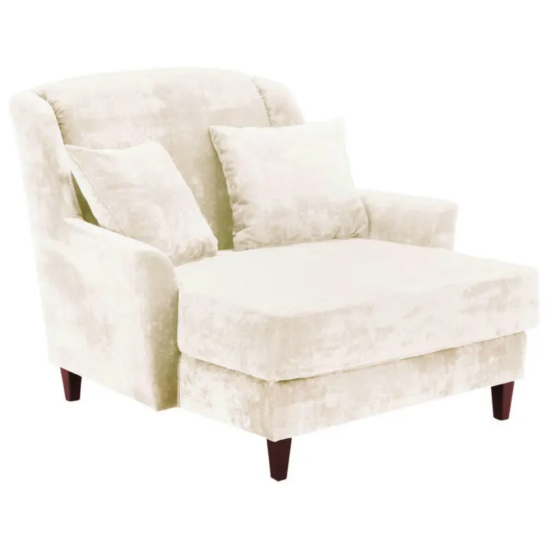 Lesesessel in Samt, Velours Creme