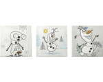 Hornbach Leinwandbild Disney Happy Olaf 3er-Set 3x 30x30 cm